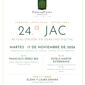 Cartel de la 24.ª JAC, Jornada Legaltech, 17 de noviembre de 2026